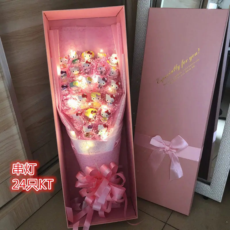 LED Light Hello Kitty Bouquet - My Melody Cinnamoroll Kuromi Edition - DD - All Products - Dolls Playsets & Toy Figures