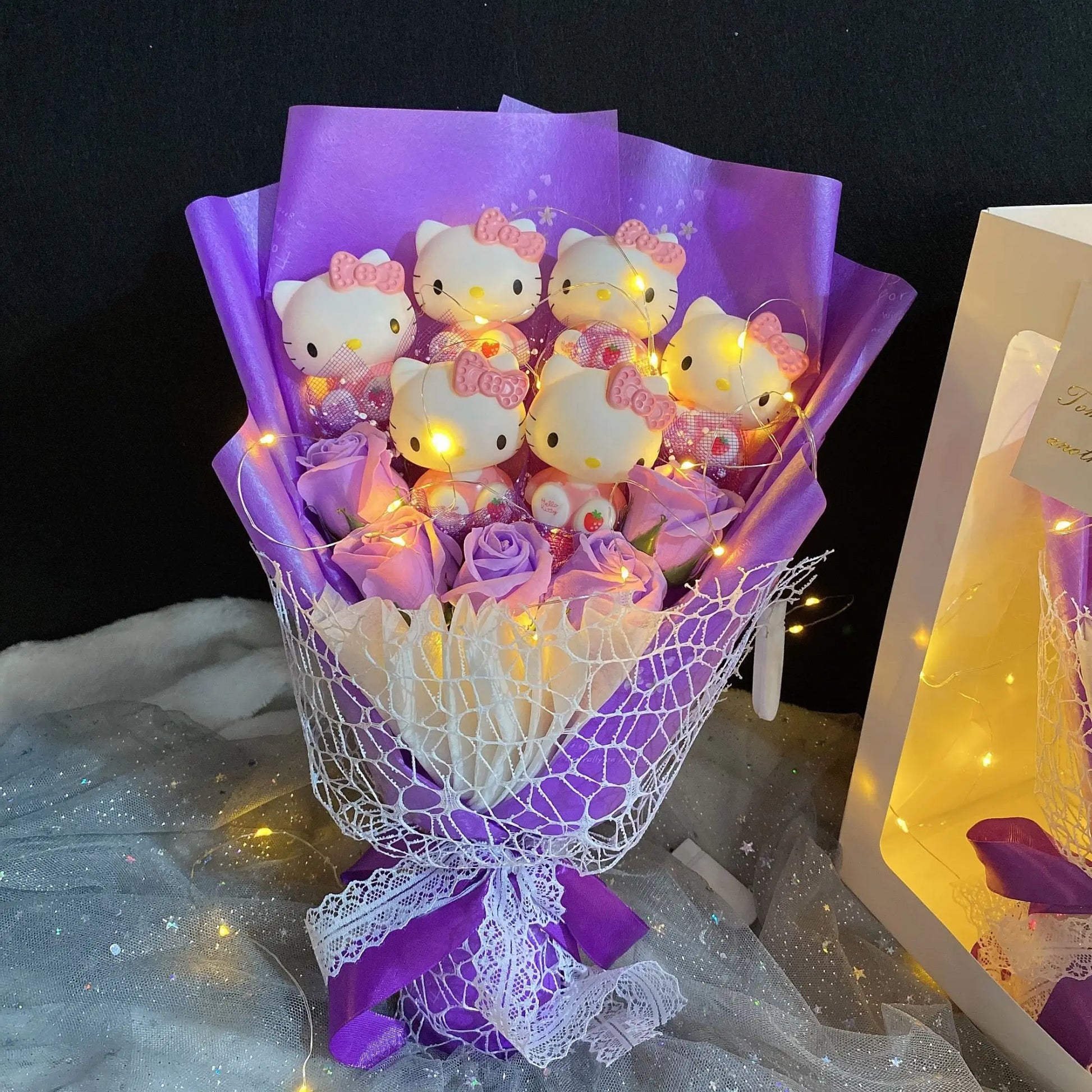 LED Light Hello Kitty Bouquet - My Melody Cinnamoroll Kuromi Edition - T - All Products - Dolls Playsets & Toy Figures