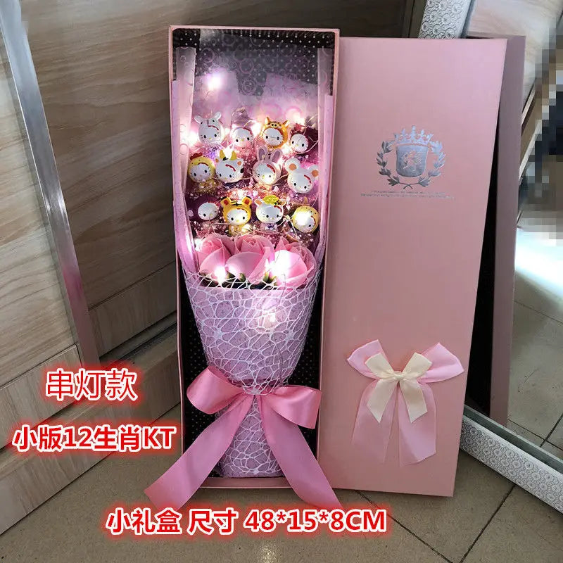 LED Light Hello Kitty Bouquet - My Melody Cinnamoroll Kuromi Edition - Z - All Products - Dolls Playsets & Toy Figures