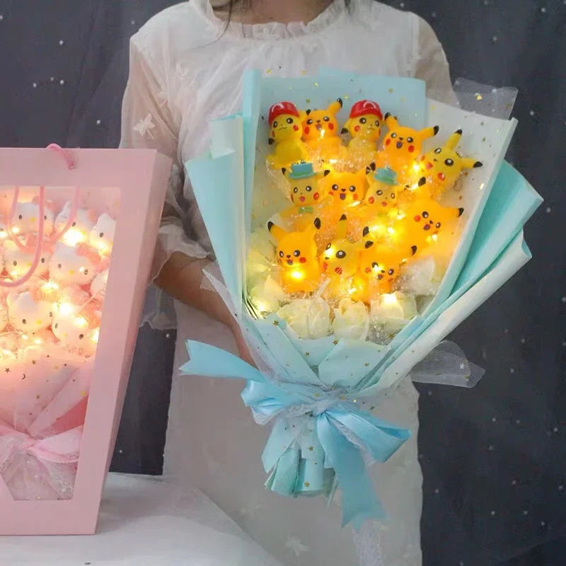 LED Light Hello Kitty Bouquet - My Melody Cinnamoroll Kuromi Edition - M - All Products - Dolls Playsets & Toy Figures