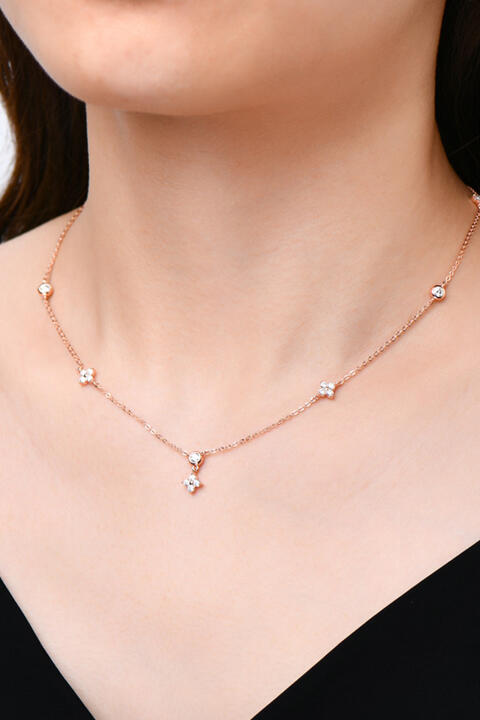 Moissanite 925 Sterling Silver Necklace - Rose Gold / One Size - All Products - Necklaces - 7 - 2024
