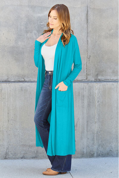 Open Front Long Sleeve Cover Up - Sky Blue / S - All Products - Shirts & Tops - 24 - 2024
