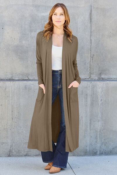 Open Front Long Sleeve Cover Up - Chestnut / S - All Products - Shirts & Tops - 10 - 2024