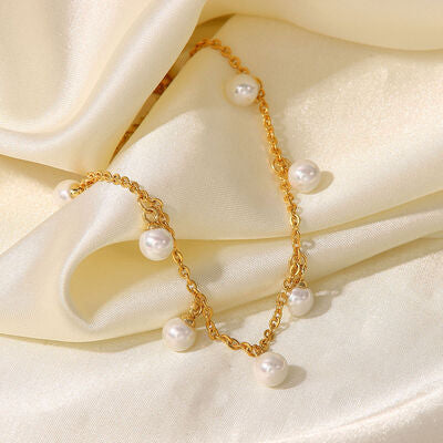 Pearl 18K Gold-Plated Charm Anklet - Gold / One Size - All Products - Anklets - 5 - 2024