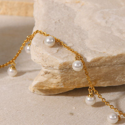 Pearl 18K Gold-Plated Charm Anklet - Gold / One Size - All Products - Anklets - 3 - 2024