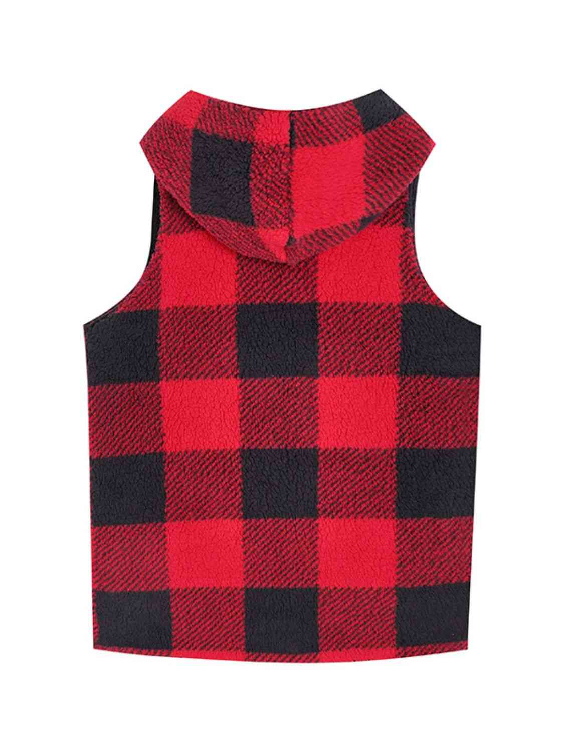 Plaid Hooded Vest - All Products - Vests - 4 - 2024