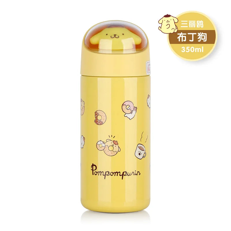 Sanrio 350ml Water Cup - Kawaii Cinnamoroll My Melody Thermos Cups - A1-Pompom Purin 350M - All Products - Household