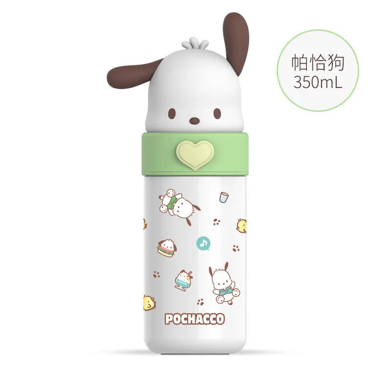 Sanrio 350ml Water Cup - Kawaii Cinnamoroll My Melody Thermos Cups - 1-Pochacco 350ML - All Products - Household