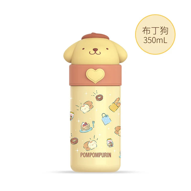 Sanrio 350ml Water Cup - Kawaii Cinnamoroll My Melody Thermos Cups - 1-Pompom Purin 350ML - All Products - Household
