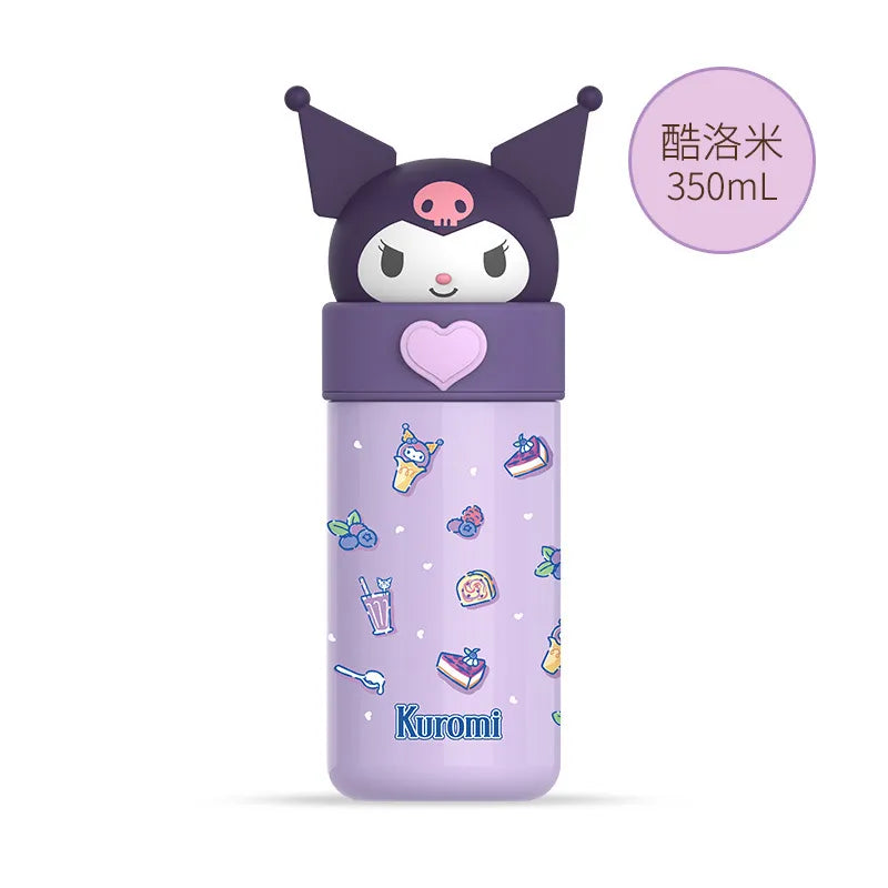 Sanrio 350ml Water Cup - Kawaii Cinnamoroll My Melody Thermos Cups - 1-Kuromi 350ML - All Products - Household