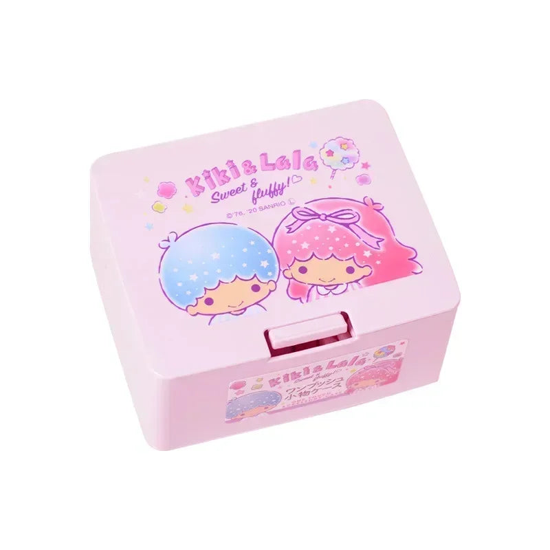 Sanrio Hello Kitty Press Box: Cute Cartoon Cinnamonroll Girl Lipstick and Cosmetics Storage - Little Twin Stars - All