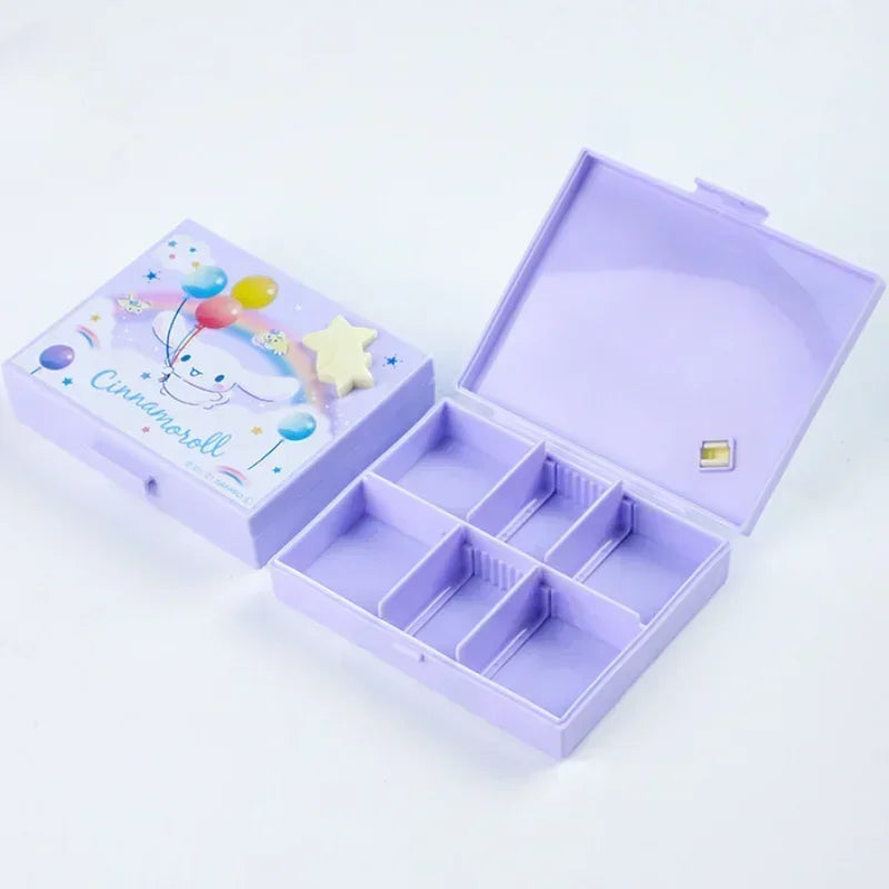 Sanrio Hello Kitty Press Box: Cute Cartoon Cinnamonroll Girl Lipstick and Cosmetics Storage - A W86-H24-D74mm - All