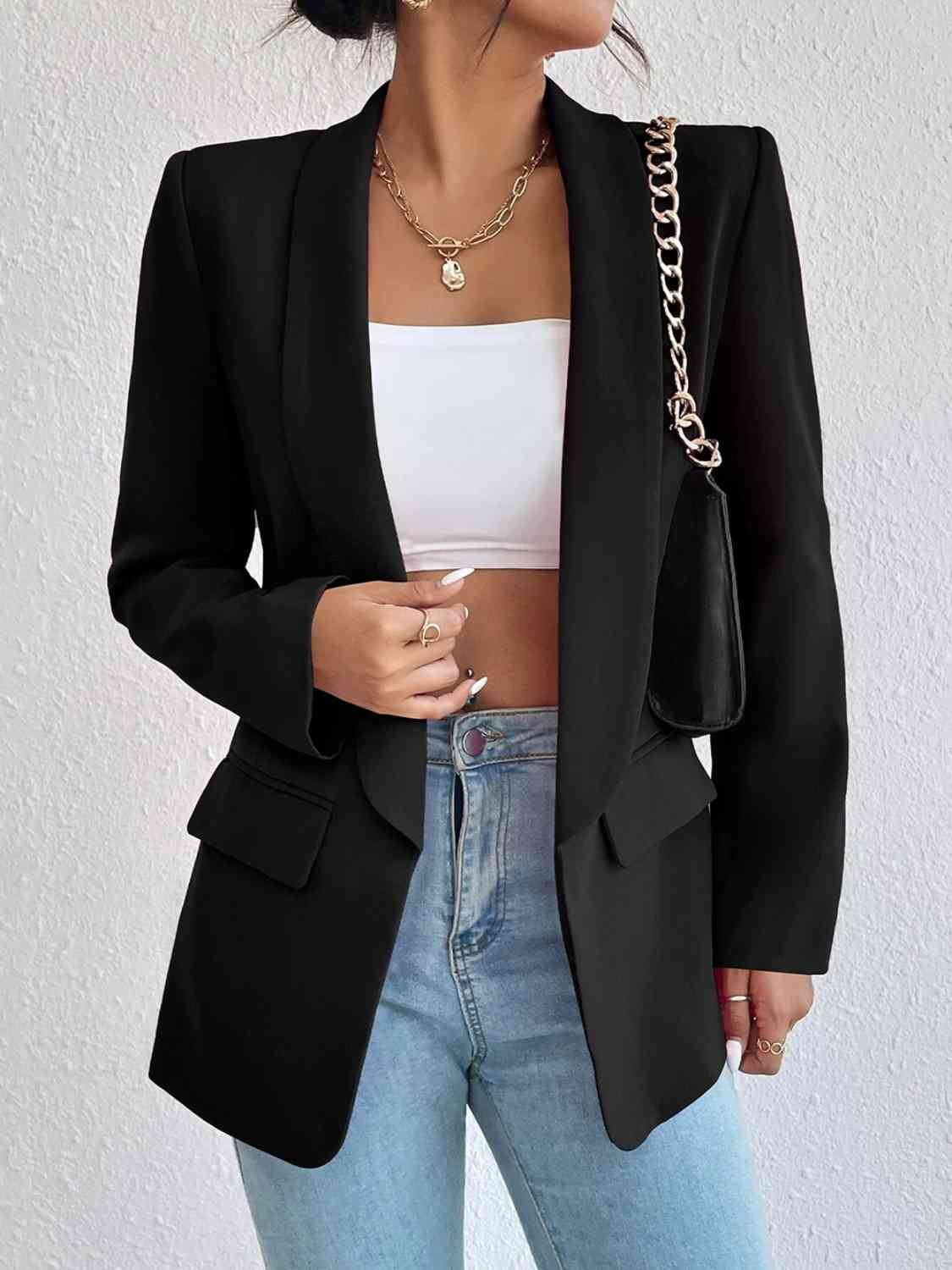 Shawl Collar Long Sleeve Blazer - All Products - Coats & Jackets - 11 - 2024
