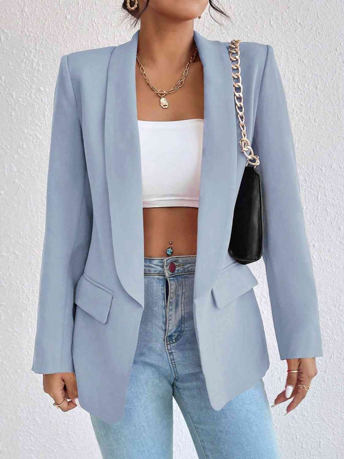 Shawl Collar Long Sleeve Blazer - All Products - Coats & Jackets - 28 - 2024