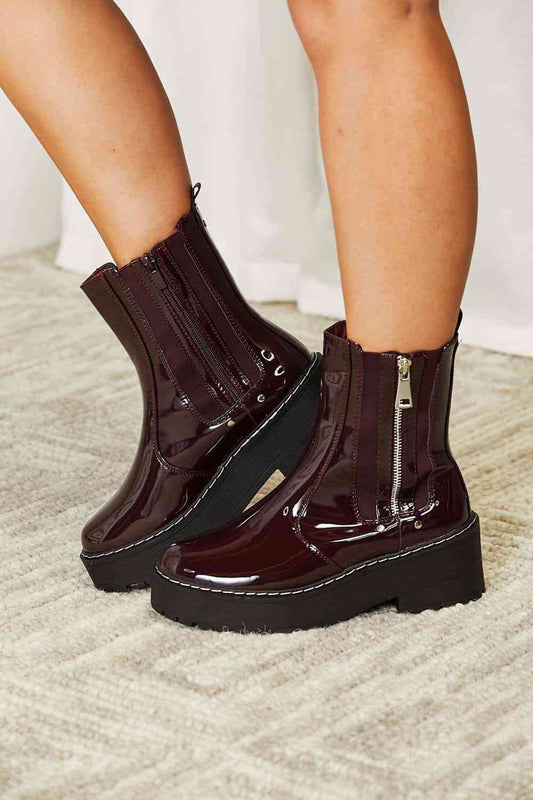 Side Zip Platform Boots - Wine / 6 - All Products - Shoes - 1 - 2024