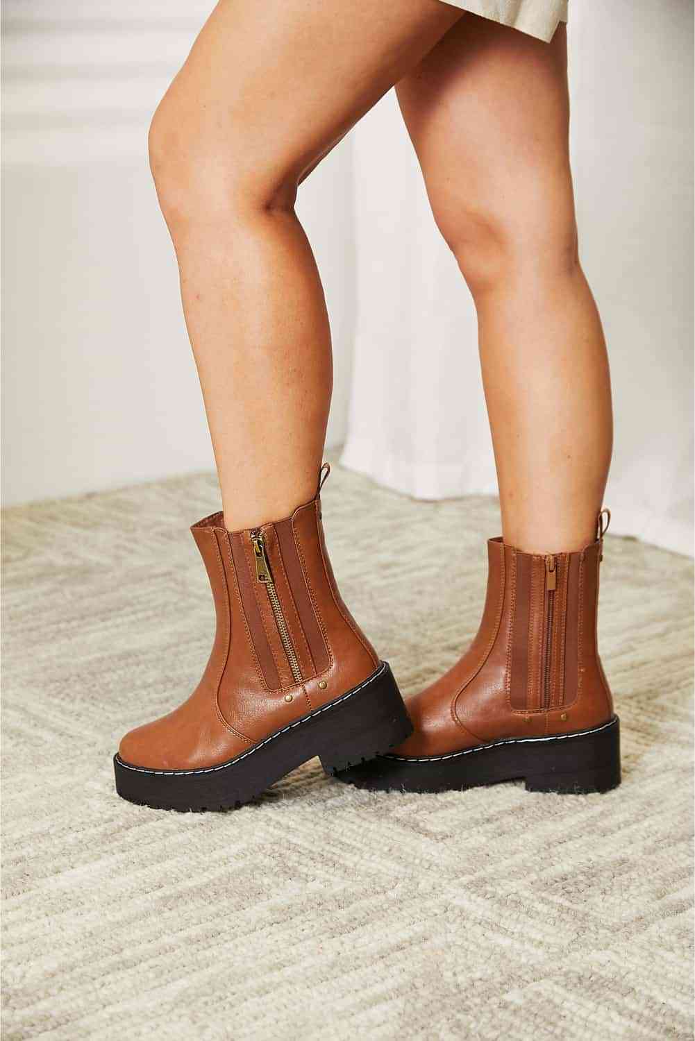 Side Zip Platform Boots - All Products - Shoes - 3 - 2024