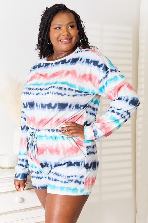 Tie-Dye Dropped Shoulder Lounge Set - All Products - Loungewear - 3 - 2024