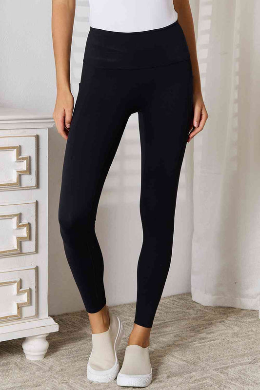 Wide Waistband Sports Leggings - Black / S - All Products - Pants - 1 - 2024