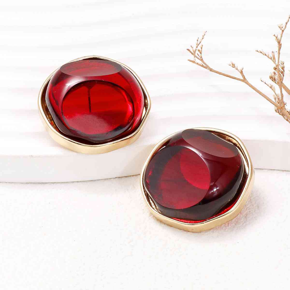 Alloy Geometric Earrings - Dark Red / One Size - Women’s Jewelry - Earrings - 7 - 2024