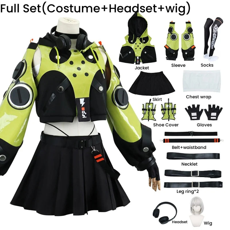 Anby Demara Cosplay Costume – Zenless Zone Zero Outfit with Props - S / Full Set(with wig) - Cosplay - Costumes