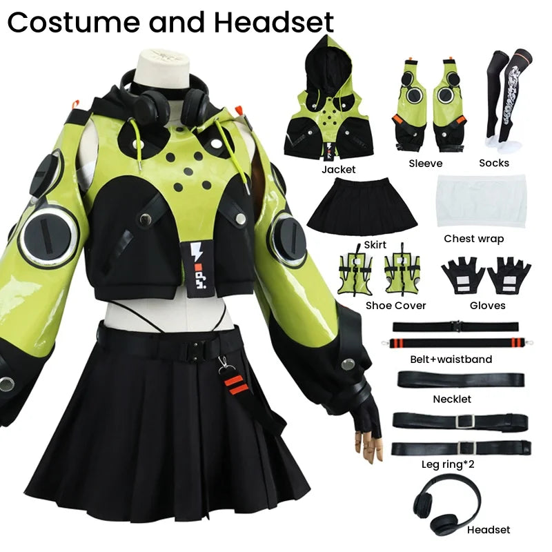 Anby Demara Cosplay Costume – Zenless Zone Zero Outfit with Props - S / Costume and Headset - Cosplay - Costumes