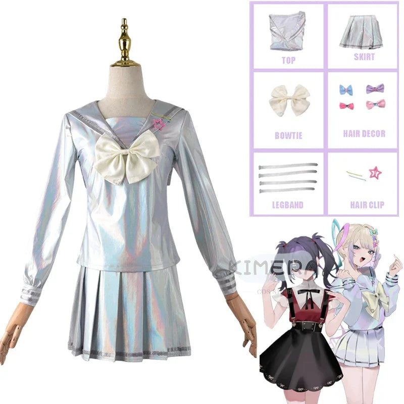 Needy Girl Overdose/Angel Carnival Party Costume - Laser JK Sailor Suit Halloween Cosplay - suit1 / XS / CHINA