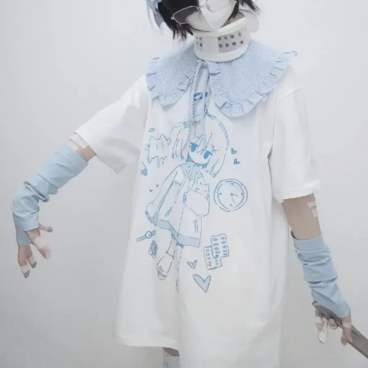 Harajuku Angel Print Oversized T-Shirt - T-Shirts - T-Shirt - 1