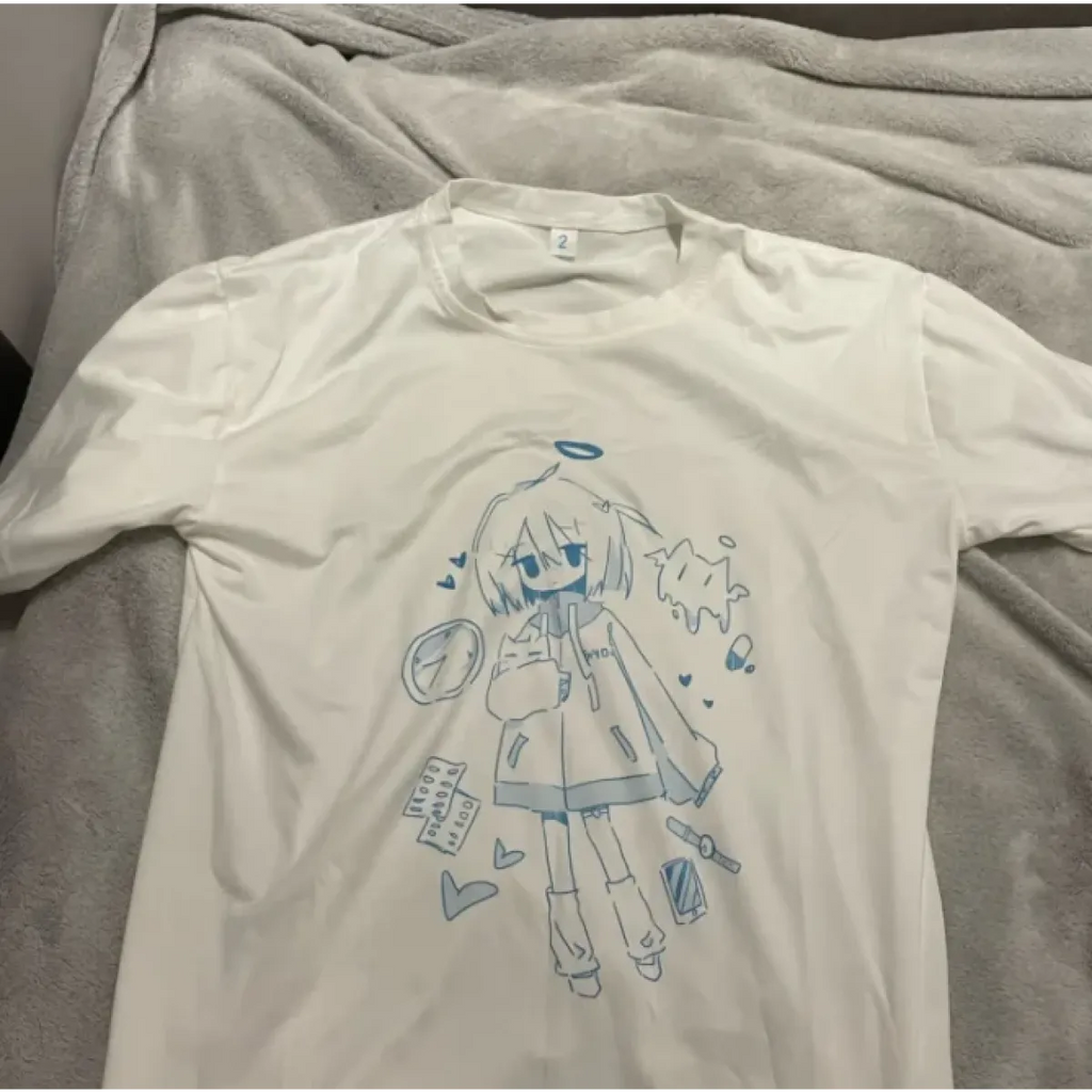 Harajuku Angel Print Oversized T-Shirt - T-Shirts - T-Shirt - 7