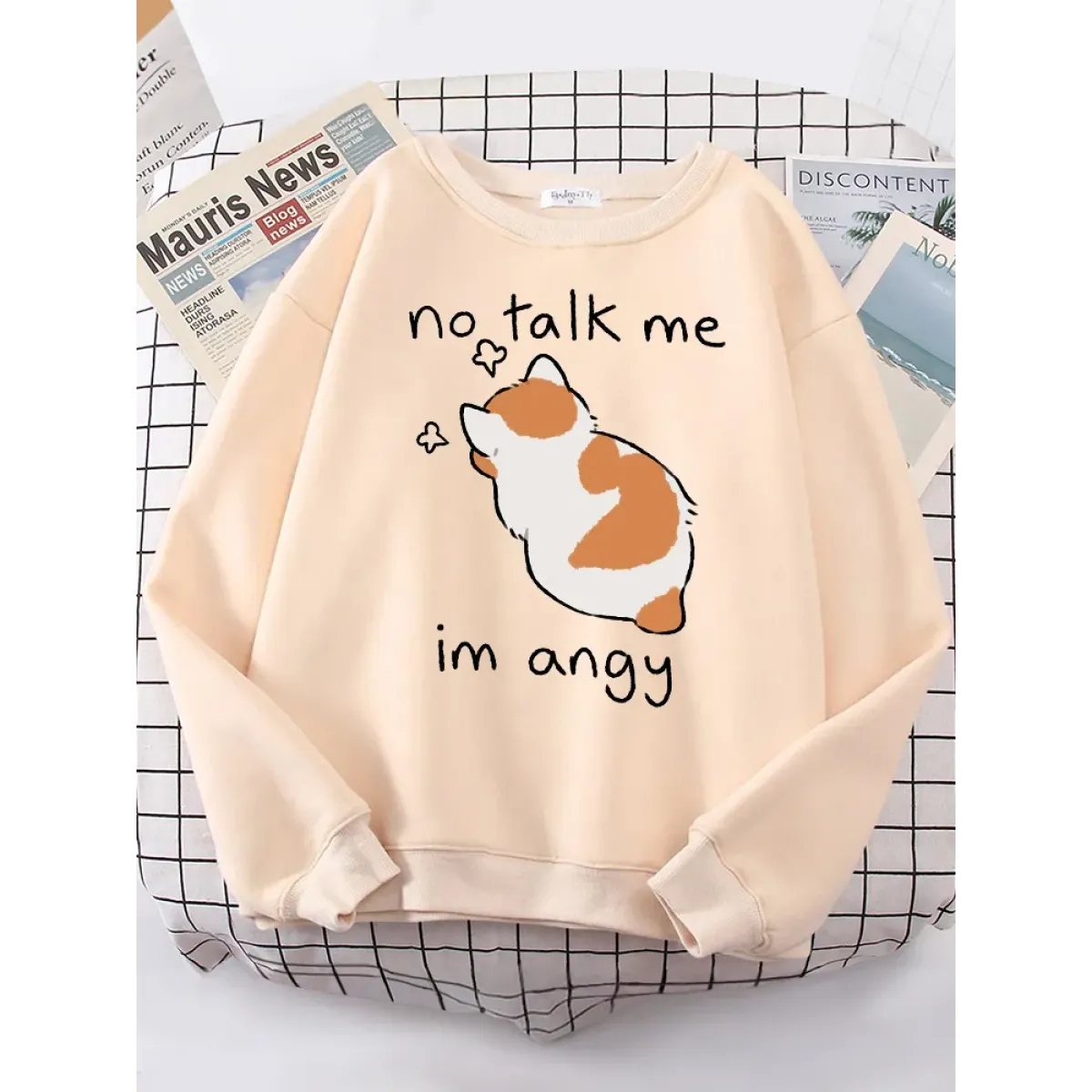 Kawaii ’Im Angy’ Cat Hoodie - Women’s Clothing & Accessories - 1