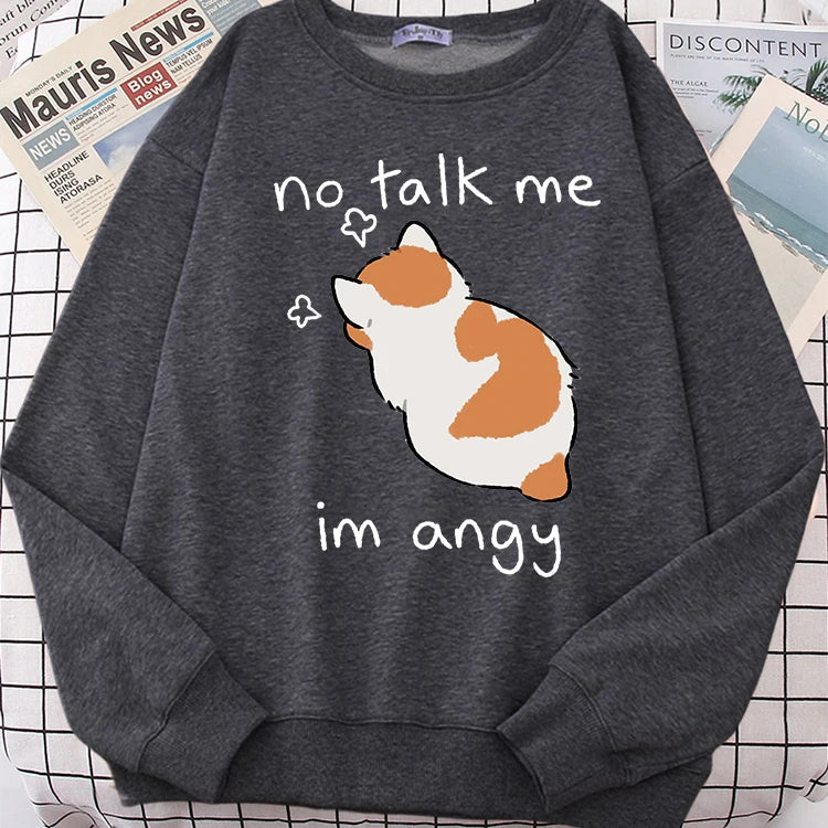 Kawaii ’Im Angy’ Cat Hoodie - Dark Gray / S - Women’s Clothing & Accessories - Shirts & Tops - 11 - 2024