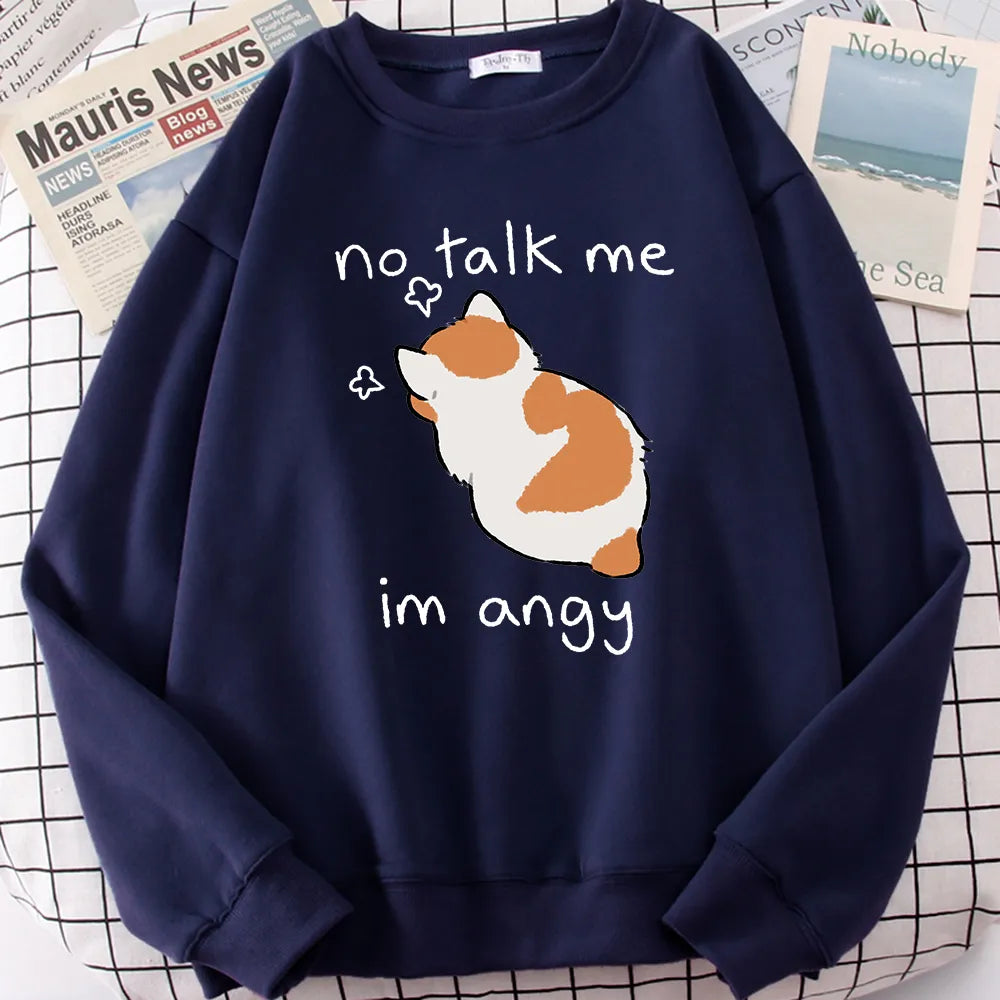 Kawaii ’Im Angy’ Cat Hoodie - Dark Blue / S - Women’s Clothing & Accessories - Shirts & Tops - 20 - 2024