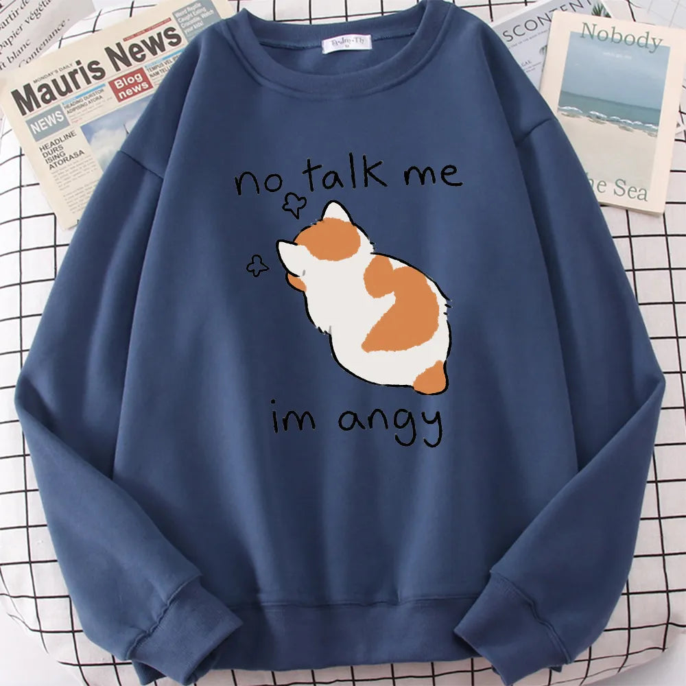 Kawaii ’Im Angy’ Cat Hoodie - Haze Blue / S - Women’s Clothing & Accessories - Shirts & Tops - 9 - 2024