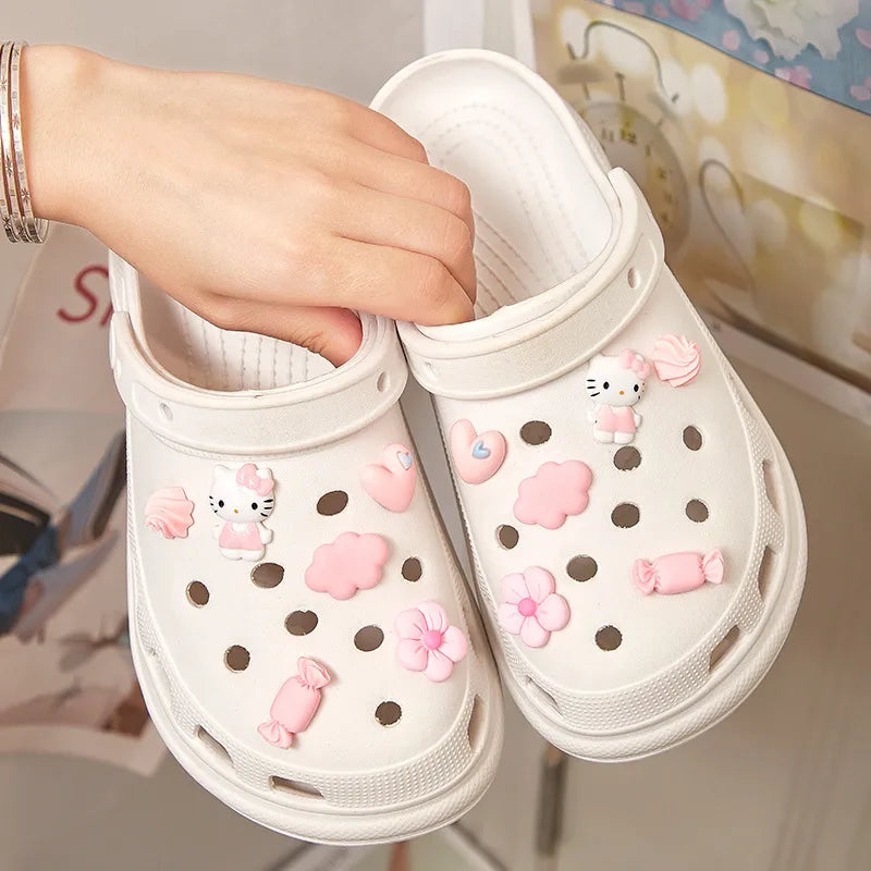 10pcs/set Sanrio Anime Kuromi Cinnamoroll Shoe Charms - Pink - Anime - Decorative Stickers - 13 - 2024
