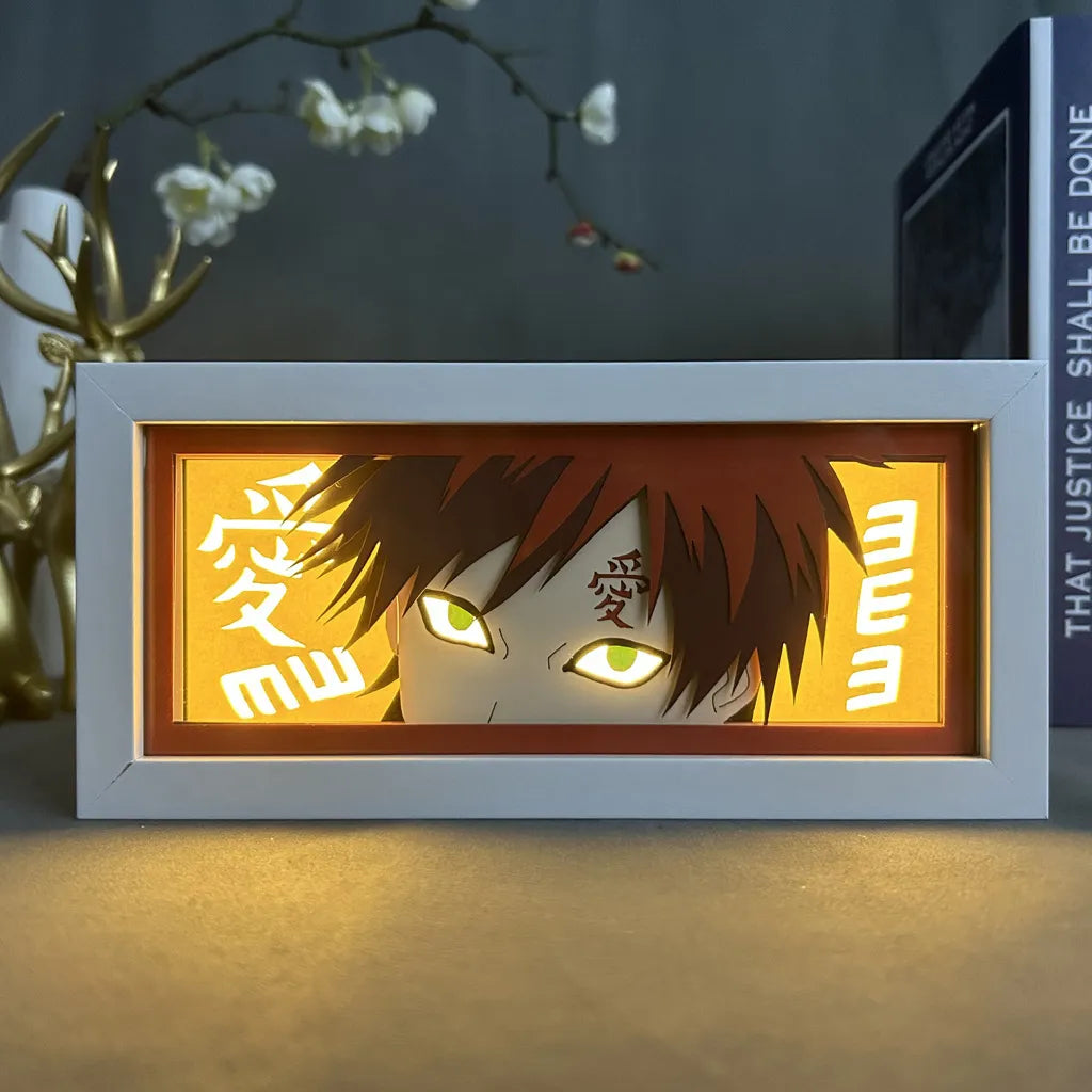 3D Anime LED Light Box with Naruto Gaara Uchiha Obito Itachi Figures - 7 / One Color Light - Anime - Action & Toy