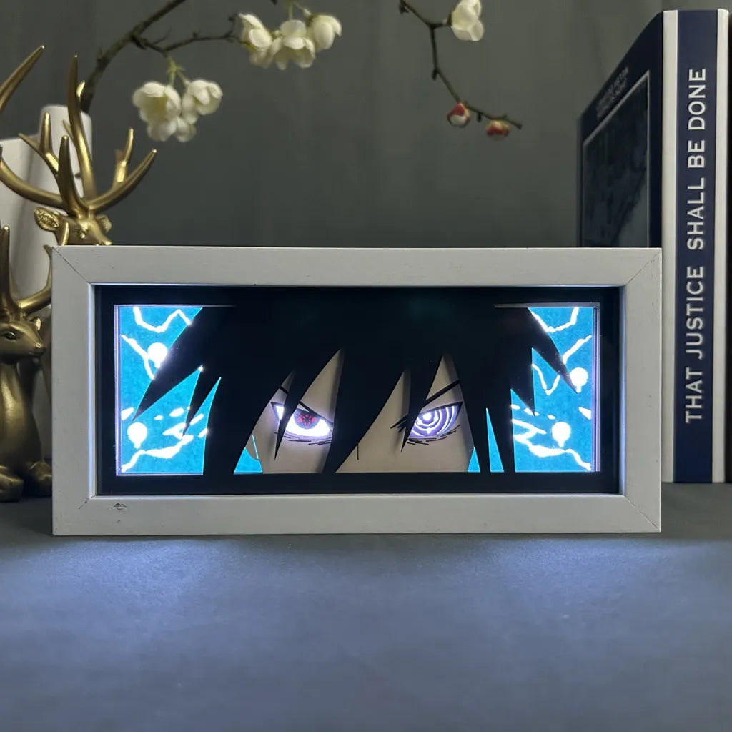 3D Anime LED Light Box with Naruto Gaara Uchiha Obito Itachi Figures - 9 / One Color Light - Anime - Action & Toy
