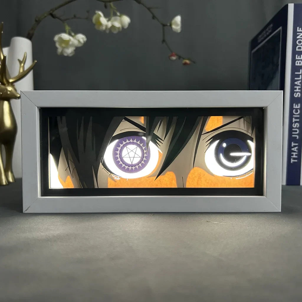 3D Anime LED Light Box with Naruto Gaara Uchiha Obito Itachi Figures - 13 / One Color Light - Anime - Action & Toy