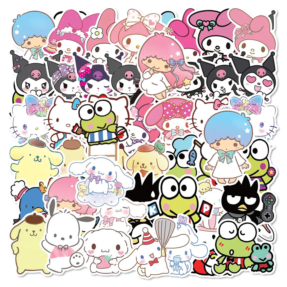 50pcs Sanrio Cartoon Stickers - Hello Kitty Kuromi My Melody - Style 18 - Anime - Decorative Stickers - 24 - 2024