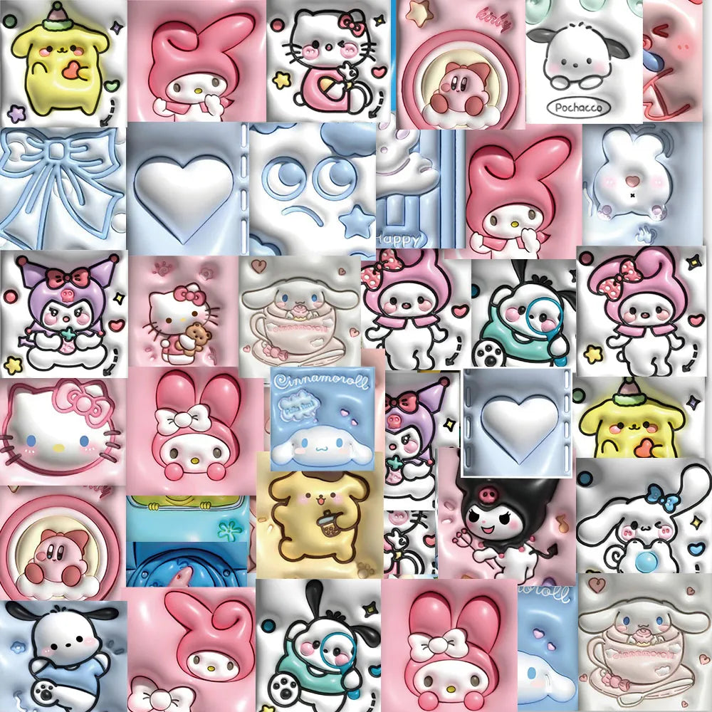 50pcs Sanrio Cartoon Stickers - Hello Kitty Kuromi My Melody - Style 1 - Anime - Decorative Stickers - 7 - 2024