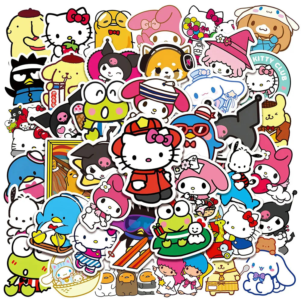 50pcs Sanrio Cartoon Stickers - Hello Kitty Kuromi My Melody - Style 24 - Anime - Decorative Stickers - 30 - 2024