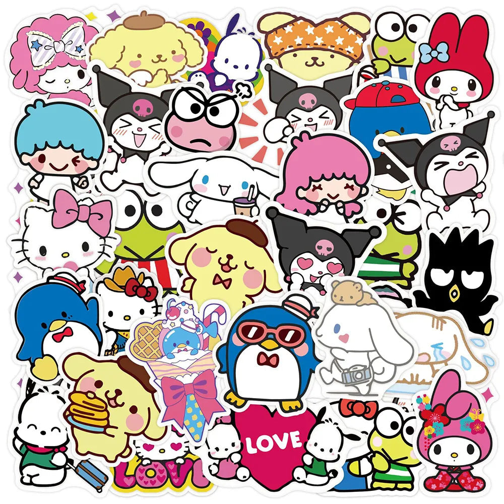 50pcs Sanrio Cartoon Stickers - Hello Kitty Kuromi My Melody - Style 32 - Anime - Decorative Stickers - 38 - 2024