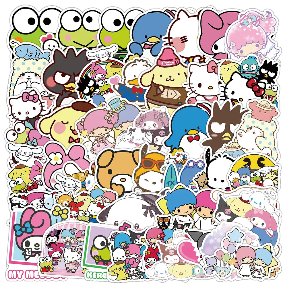 50pcs Sanrio Cartoon Stickers - Hello Kitty Kuromi My Melody - Anime - Decorative Stickers - 5 - 2024