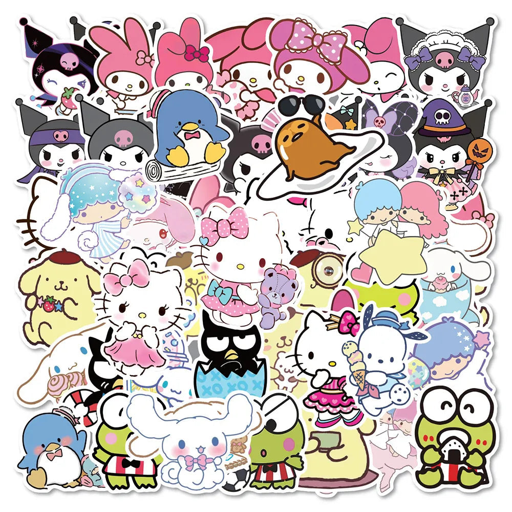 50pcs Sanrio Cartoon Stickers - Hello Kitty Kuromi My Melody - Style 17 - Anime - Decorative Stickers - 23 - 2024