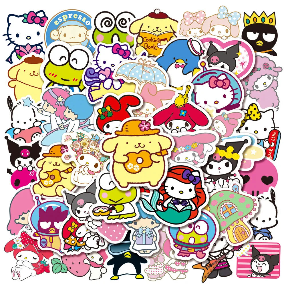 50pcs Sanrio Cartoon Stickers - Hello Kitty Kuromi My Melody - Style 23 - Anime - Decorative Stickers - 29 - 2024