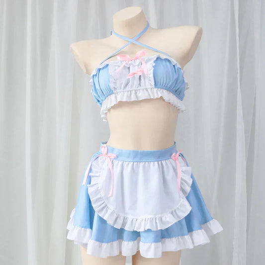 Kawaii Girl Anime Cafe Clerk Maid Uniform - Blue / One Size - Anime - Costumes - 1 - 2024