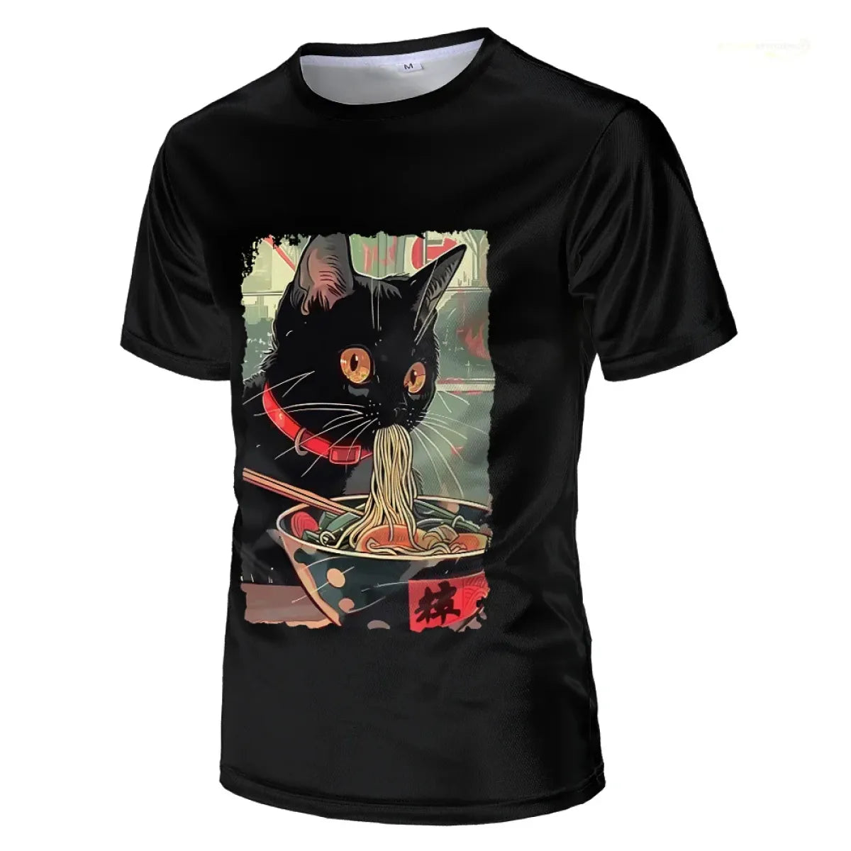 Anime Cat Ramen Graphic T-Shirt - T-Shirts - T-Shirt - 3
