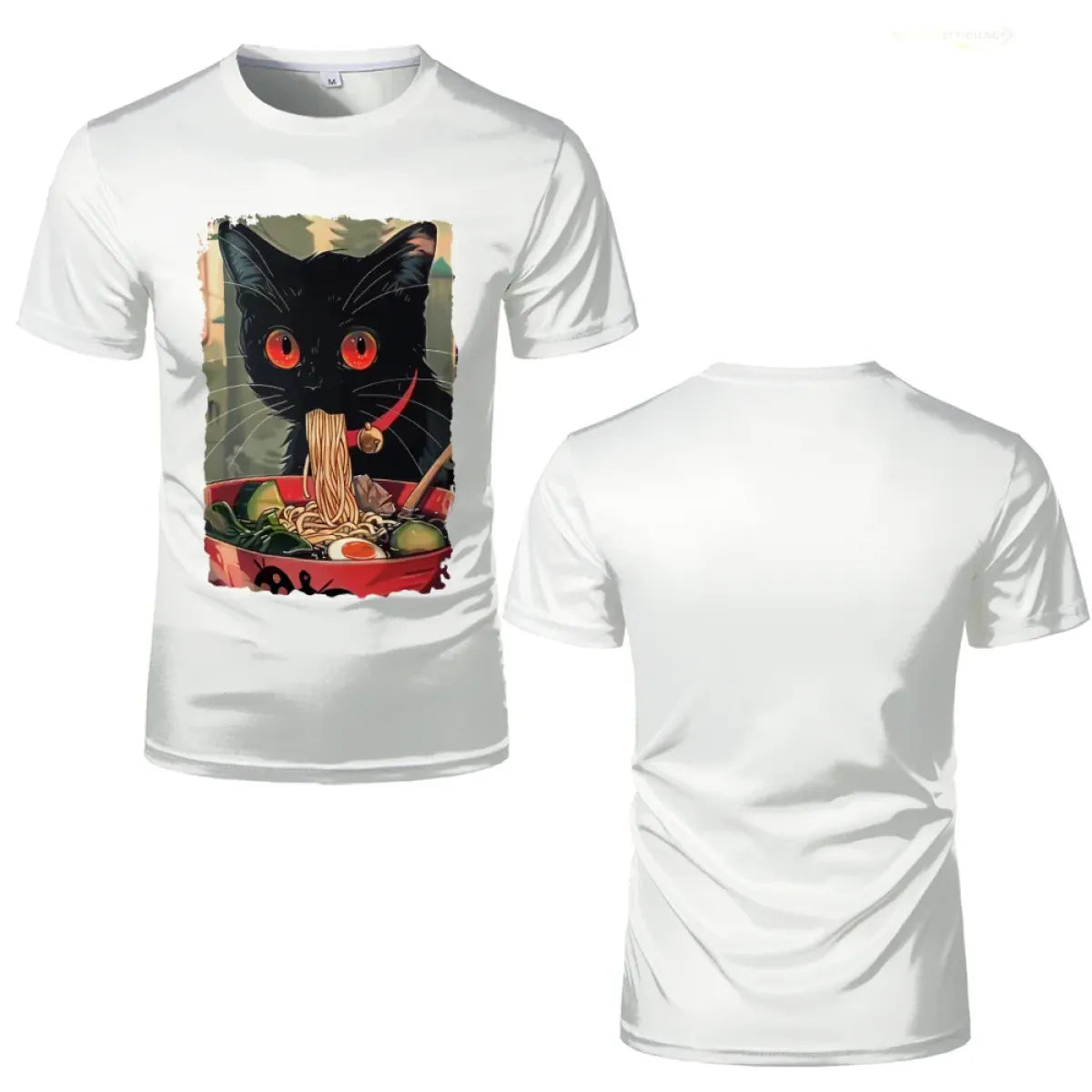 Anime Cat Ramen Graphic T-Shirt - T-Shirts - T-Shirt - 6