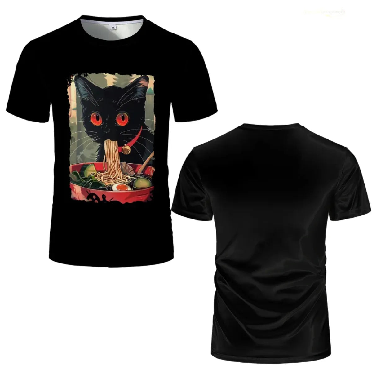 Anime Cat Ramen Graphic T-Shirt - T-Shirts - T-Shirt - 7