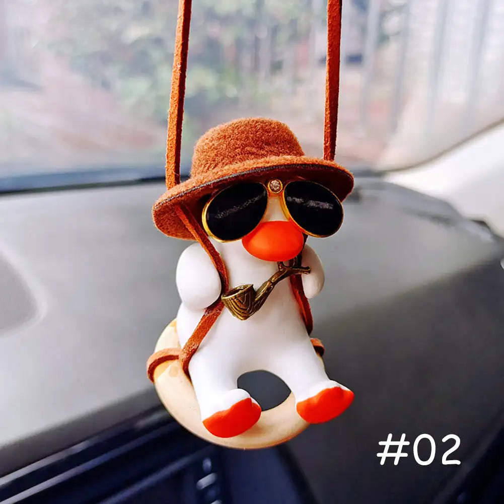 Cute Anime Cowboy Duck Car Pendant - Brown Pipe Duck - Anime - Charms & Pendants - 8 - 2024