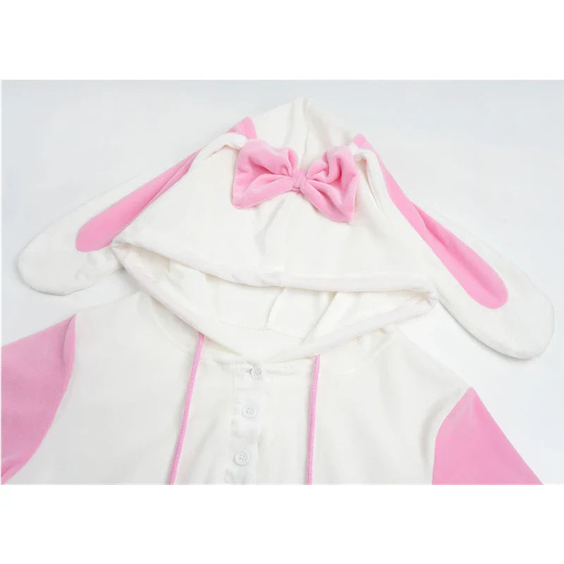 Cute Rabbit Embroidery Hoodie Bodysuit - Anime Pajamas - White / One Size - Anime - Clothing - 5 - 2024