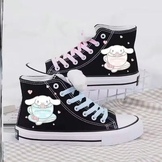 Anime Flats - Kuromi & My Melody Print Canvas Sneakers - 3 / 35 - Anime - Shoes - 2 - 2024